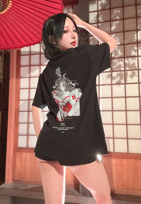 ⛩️Lustful Gost Miko ⛩️《 Japan Haori & T-SHIRT》Clothing